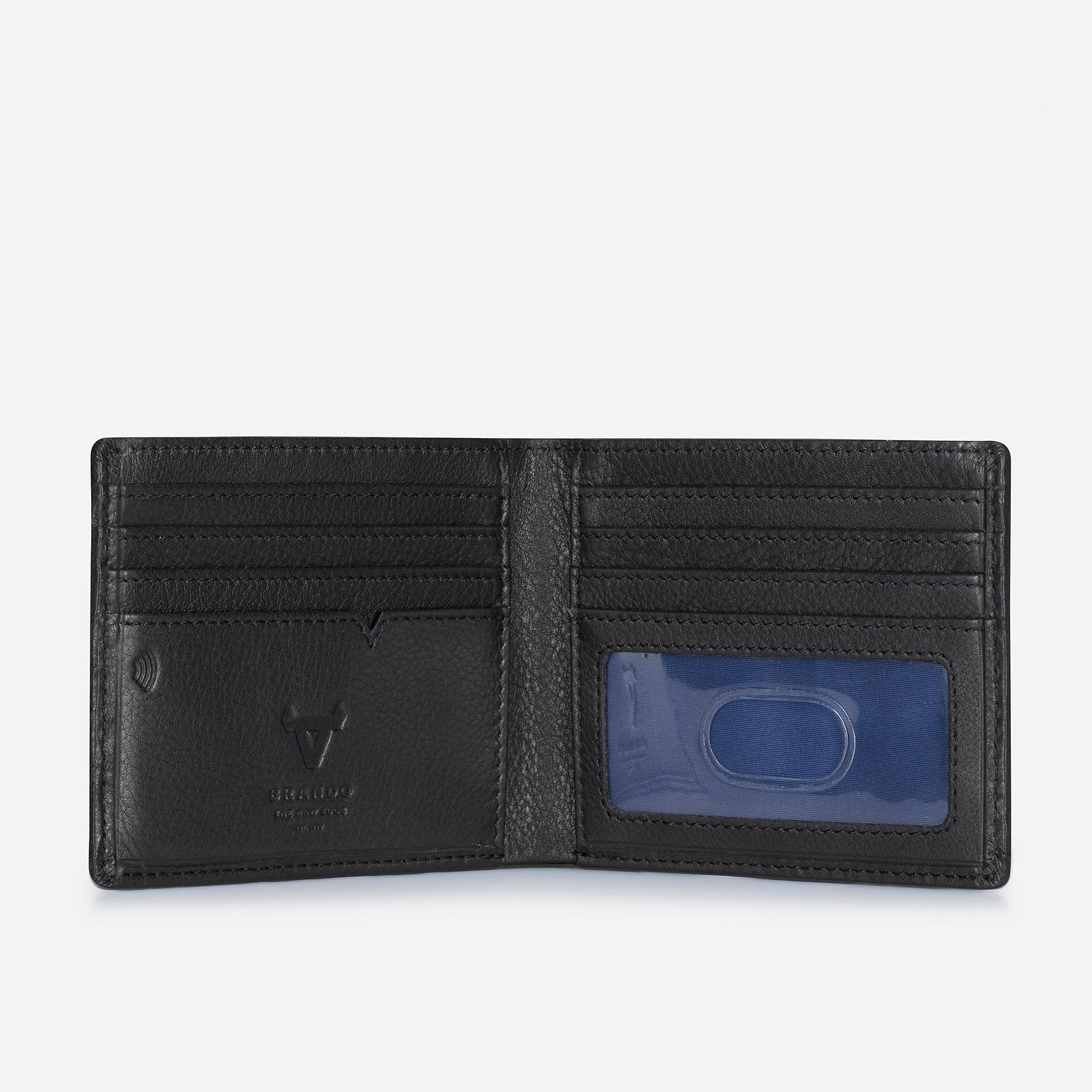 Armstrong Slim Leather Card And Note Wallet, Black - Brando Leather