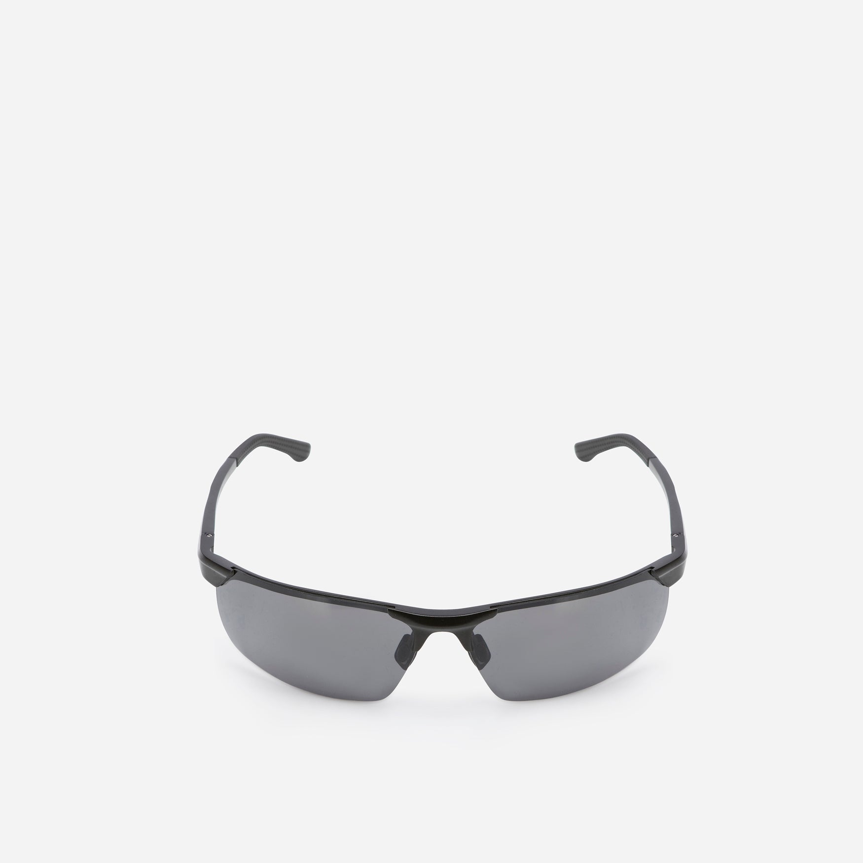 Semi Rimless Sports Sunglasses, Black - Brando Leather