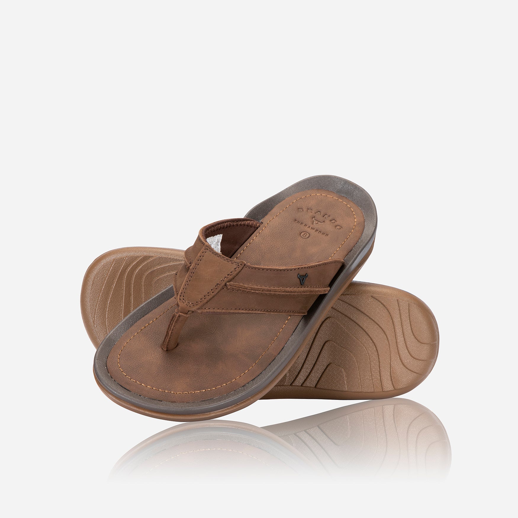 Owen Thong Sandal, Brown - Brando Leather