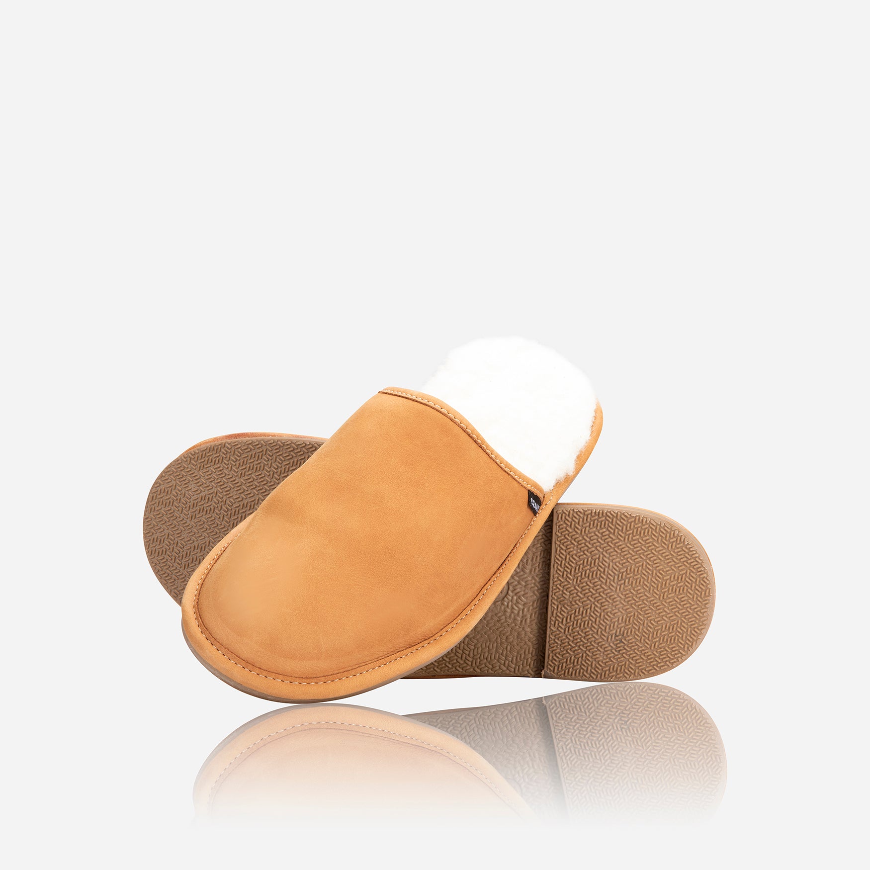 Ladies Slip On Slipper, Tan - Brando Leather