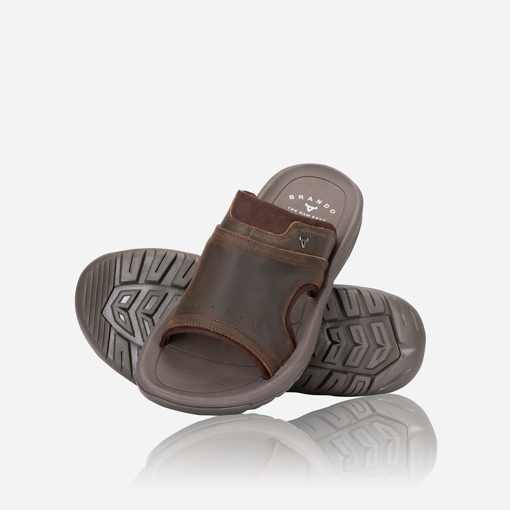 Luke Slide Sandal, Brown - Leather Crossbody Bag | Brando Leather South Africa