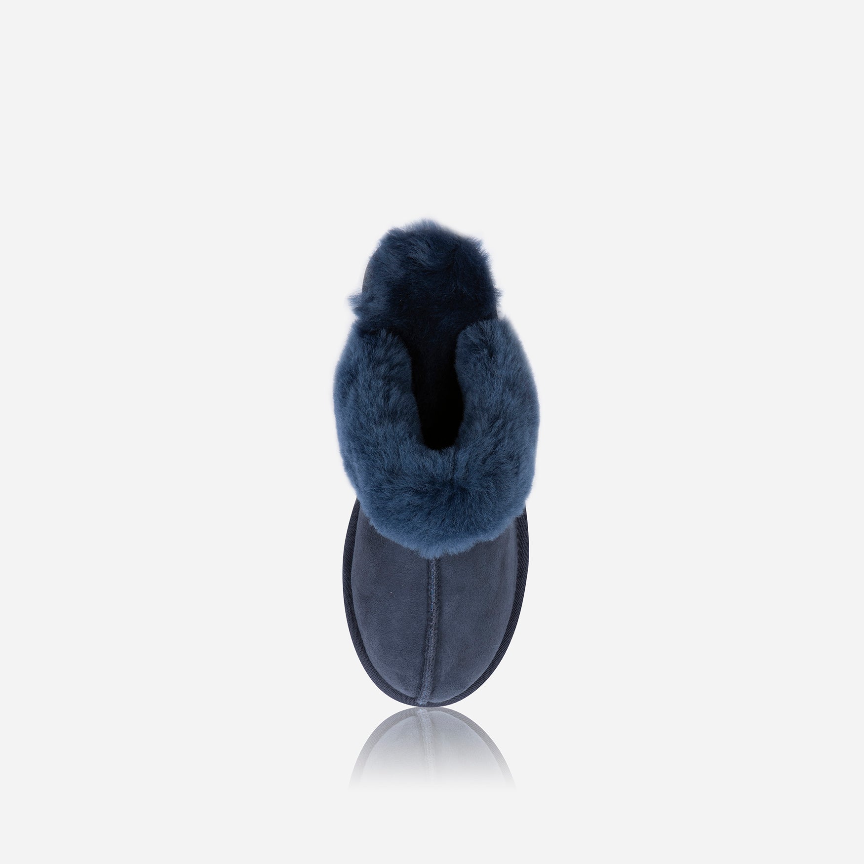 Ladies Slip On Slipper, Navy - Brando Leather