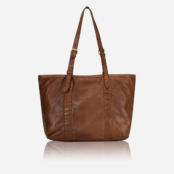 Winslet Leather Shopper Tote, Cognac