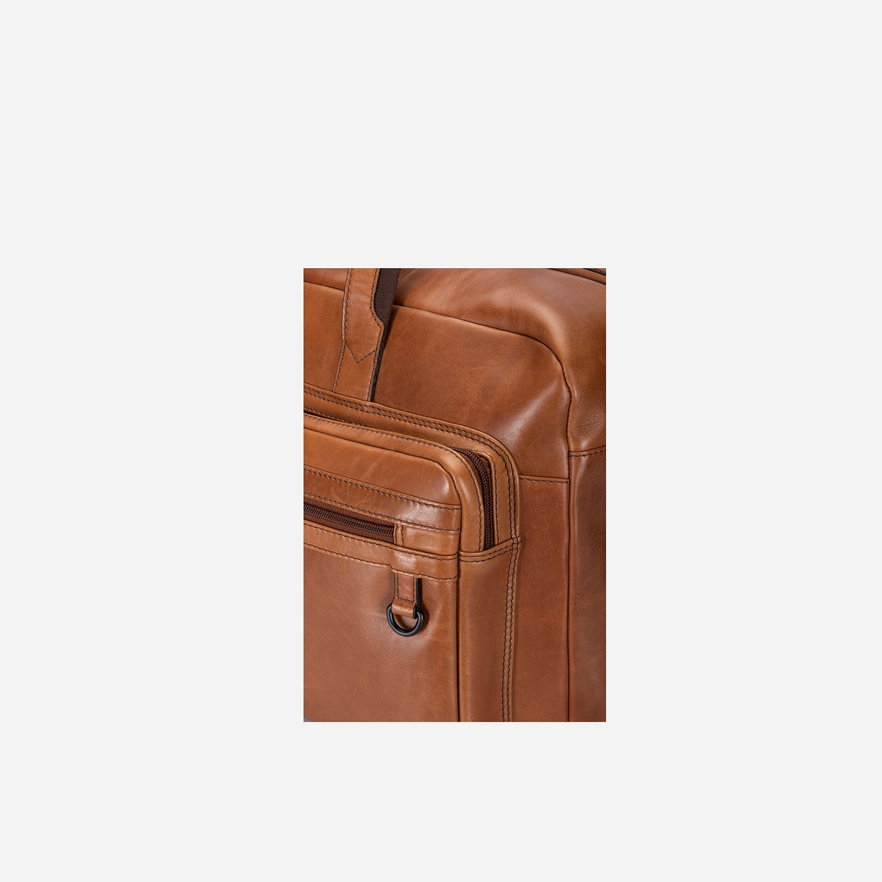 Leather Duffel Weekender, Medium Brown - Brando Leather