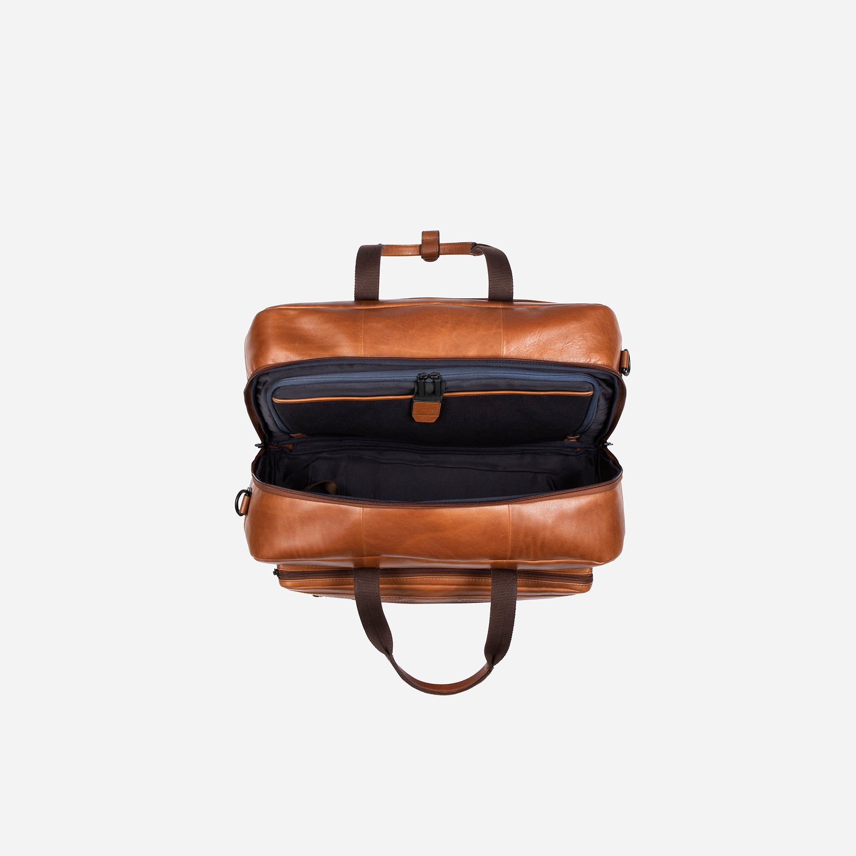 Leather Duffel Weekender, Medium Brown