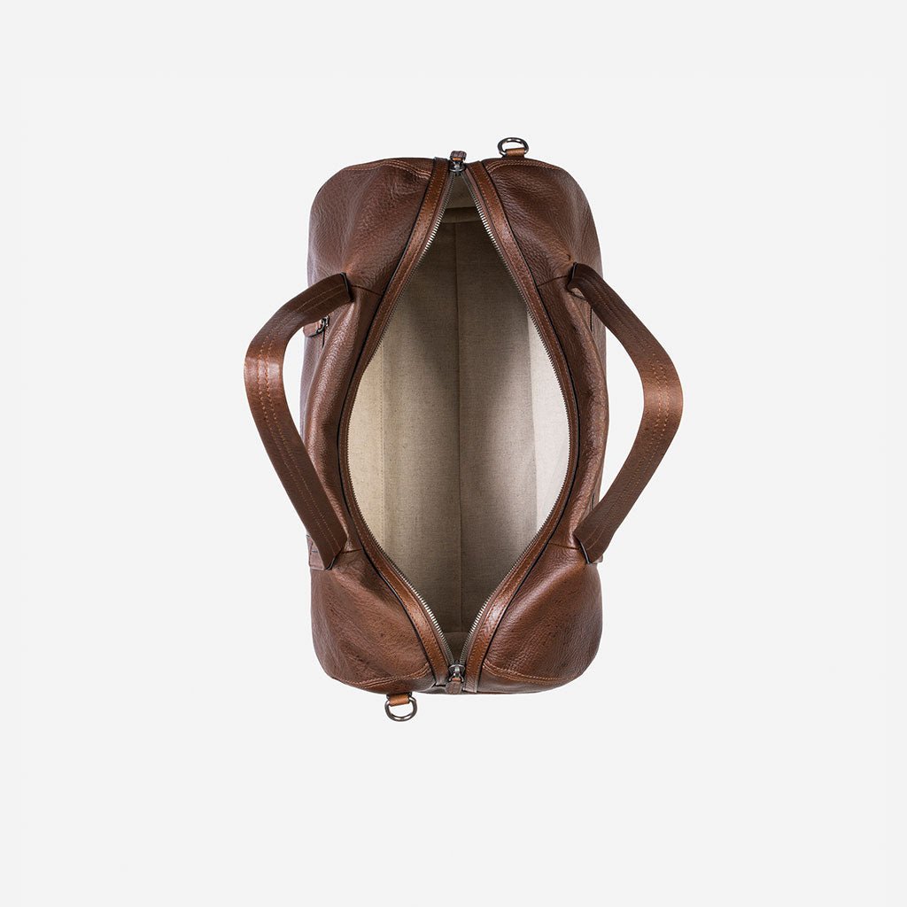 Military Style Duffel, Brown - Brando Leather