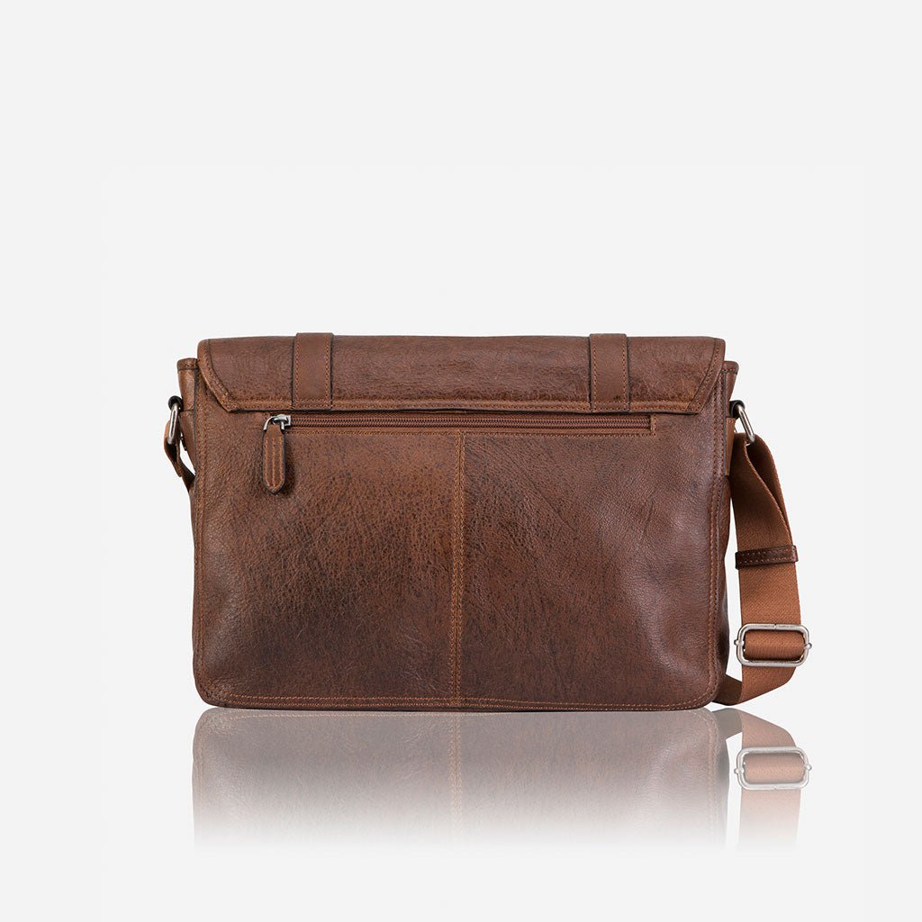 Oryx 13" Leather Messenger Bag, Brown - Brando Leather