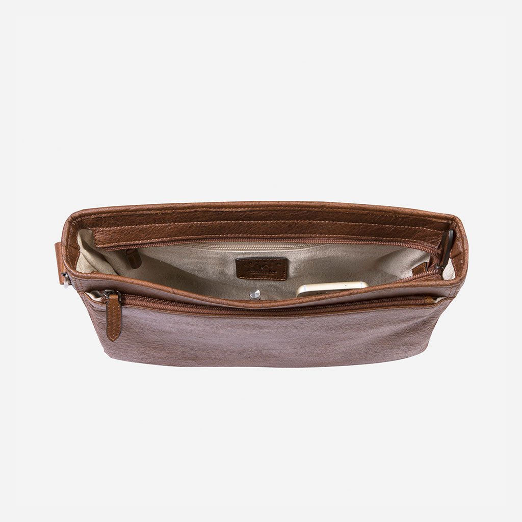 Oryx 13" Leather Messenger Bag, Brown - Brando Leather