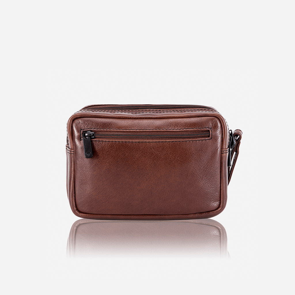 Gent's Bag With Hand Strap, Brown - Brando Leather
