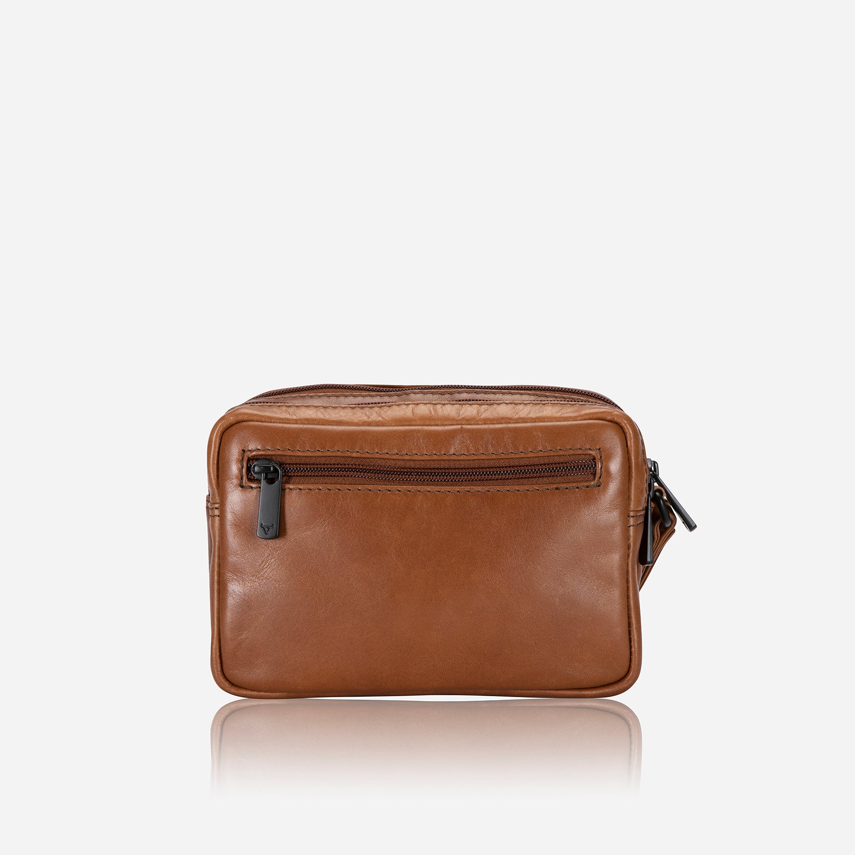 Gent's Bag With Hand Strap, Medium Brown - Brando Leather