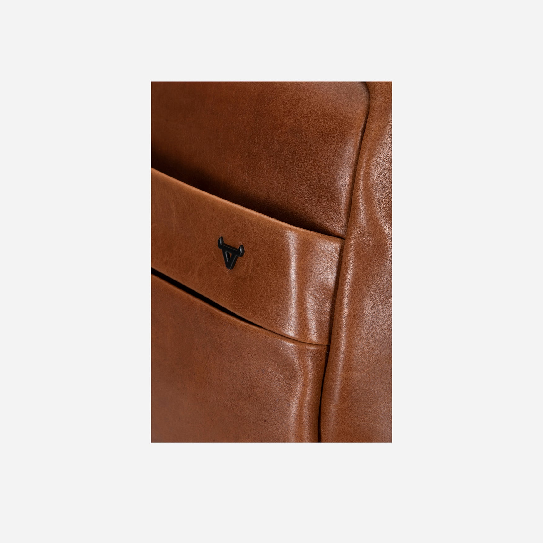 15" Mens Leather Laptop Backpack, Medium Brown