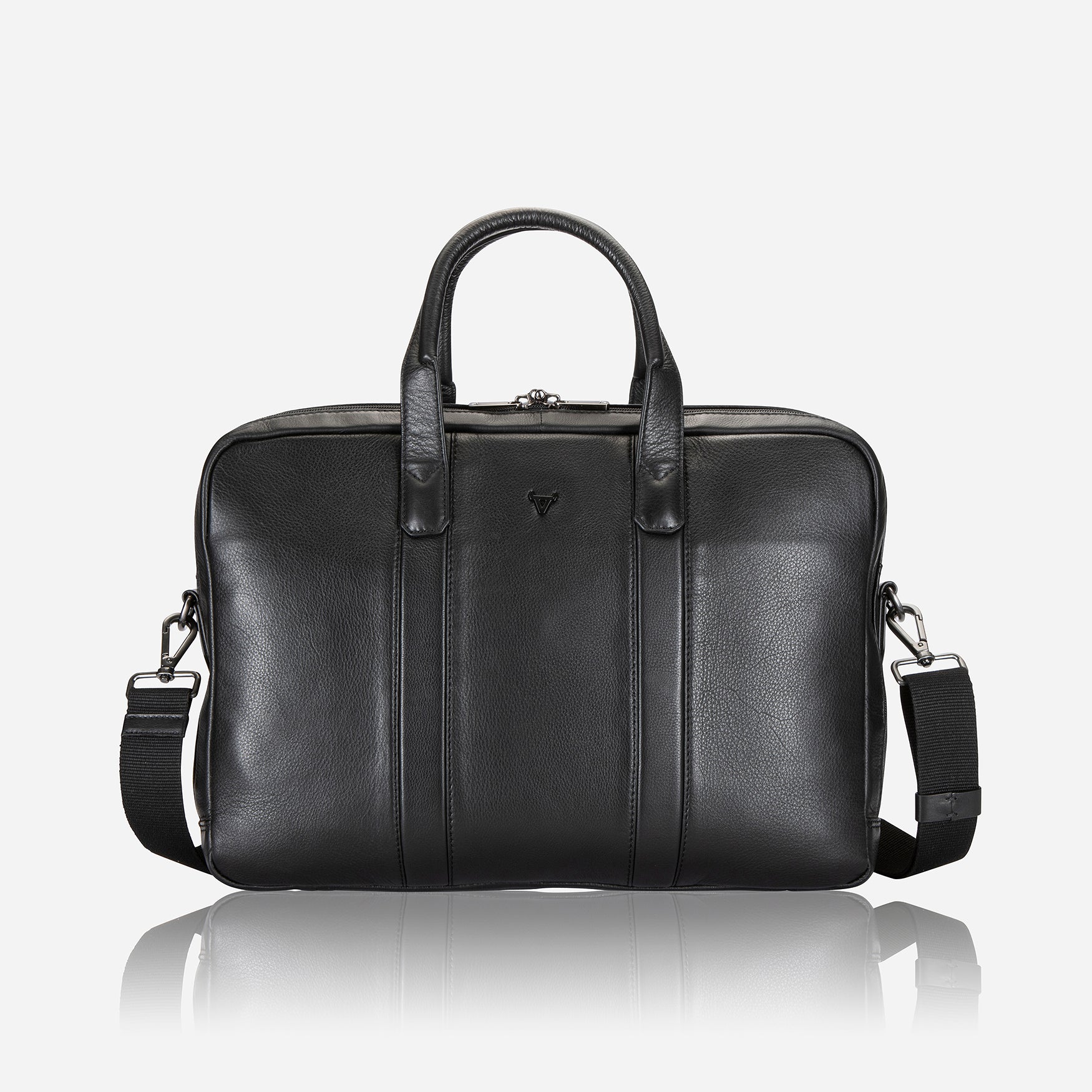 Armstrong 15" Double Gusset Leather Laptop Bag, Black - Brando Leather