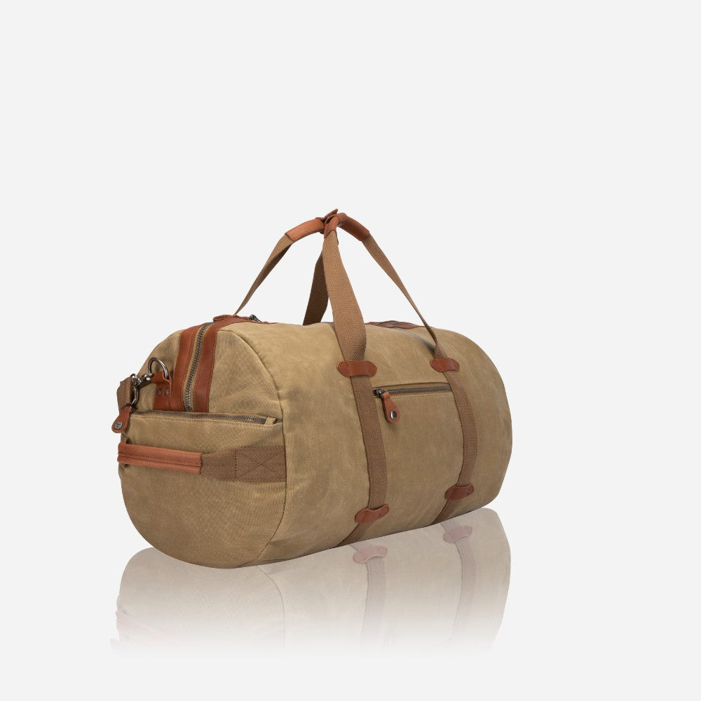 Canvas Weekender Duffel Bag, Khaki