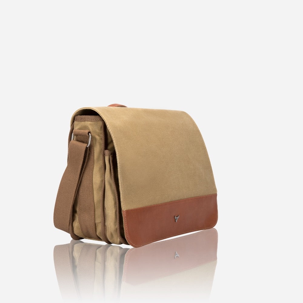 Canvas Messenger Bag, Khaki