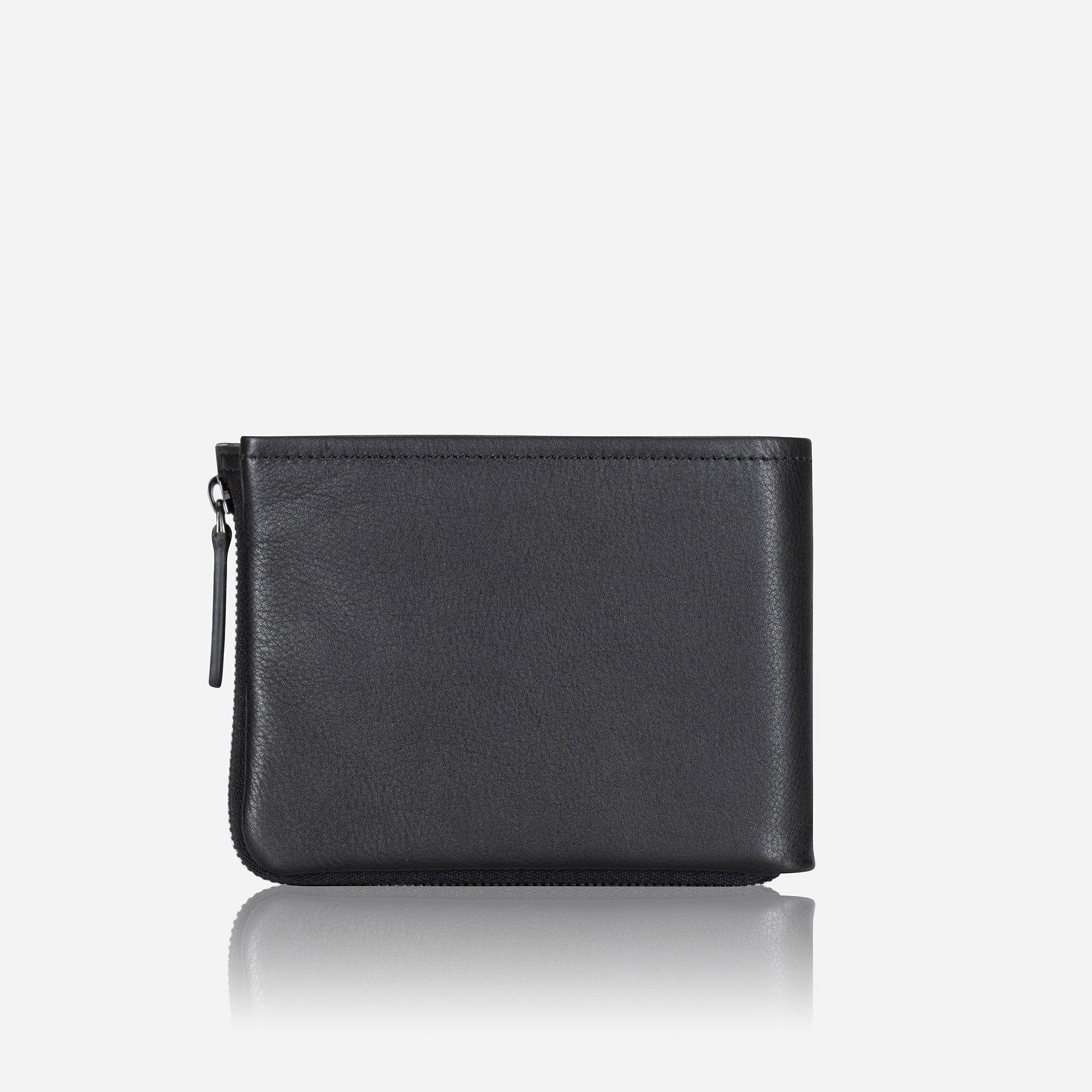 Armstrong Leather Zip Around Wallet, Black - Brando Leather