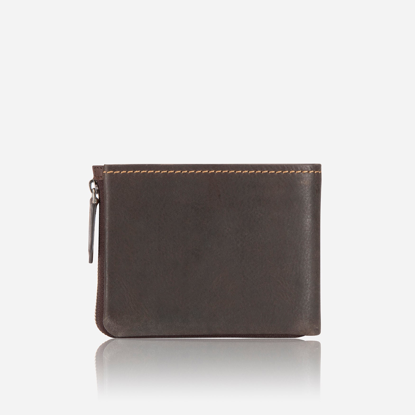 Eastwood Modern Multi Card Leather Zip Wallet, Brown