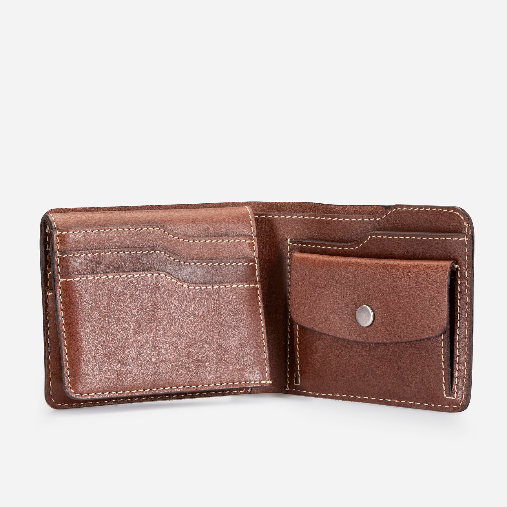 Wayne Leather Wallet, Brown - Brando Leather