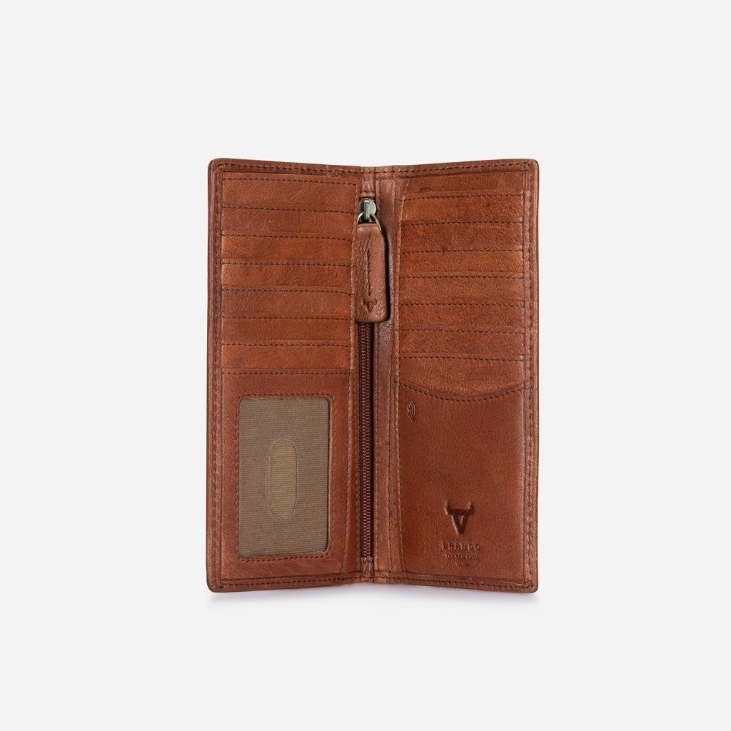 Kudu Upright Travel Wallet, Copper - Brando Leather