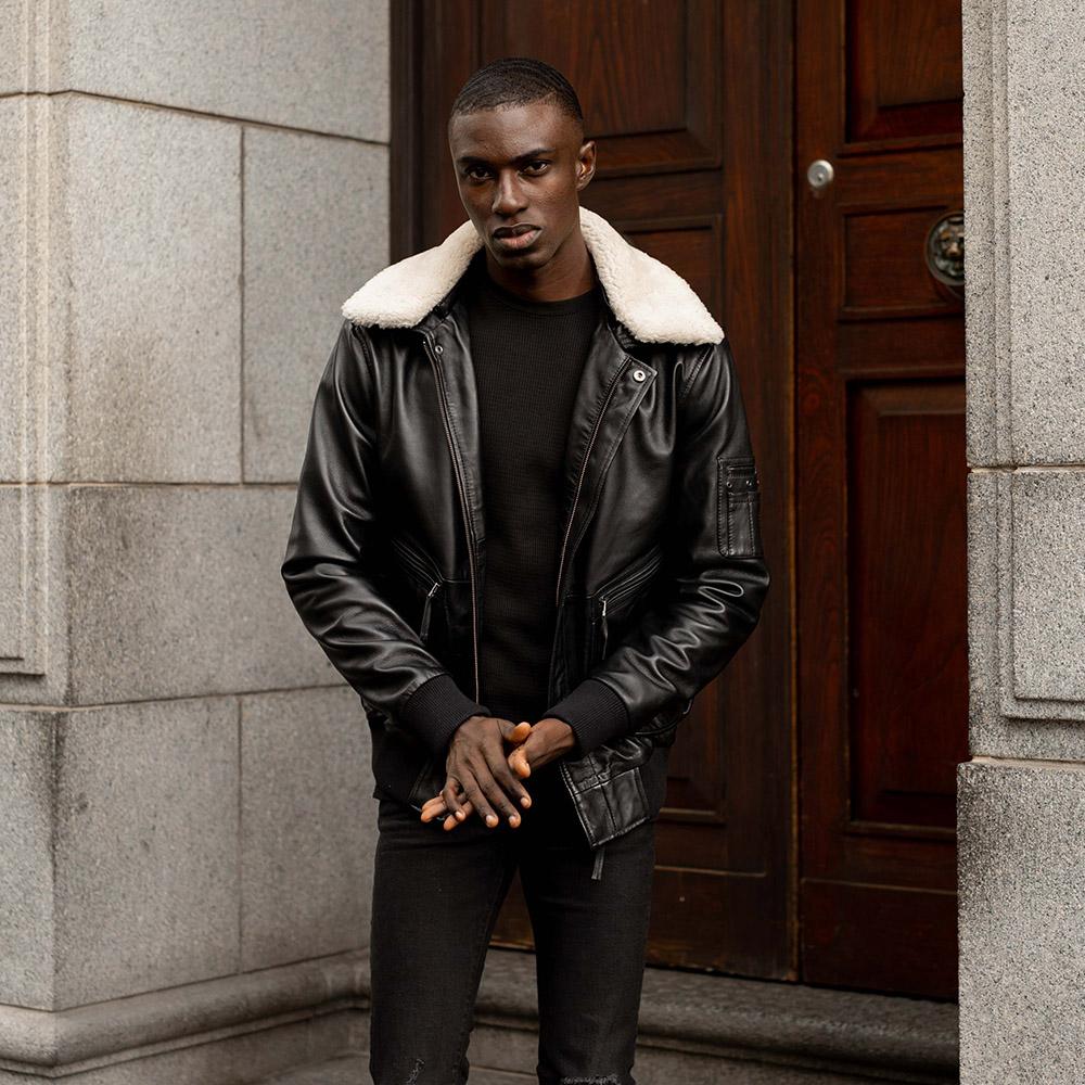 Lamb Nappa Jacket, Black - Brando Leather