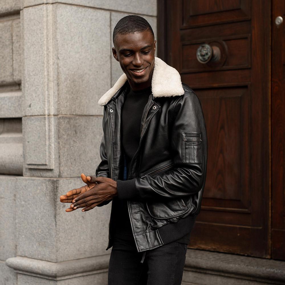 Lamb Nappa Cruise Jacket, Black - Leather Jacket | Brando Leather South Africa