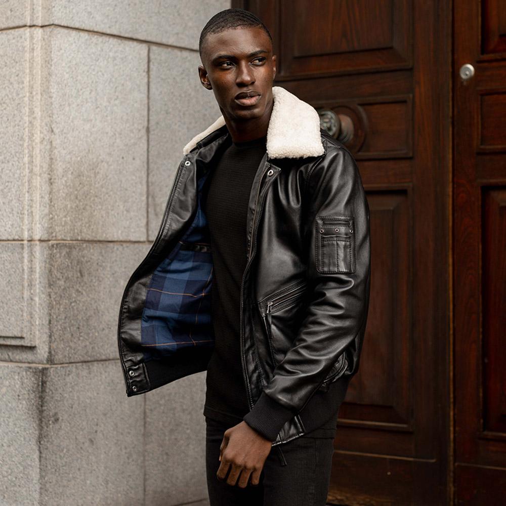 Lamb Nappa Jacket, Black - Brando Leather
