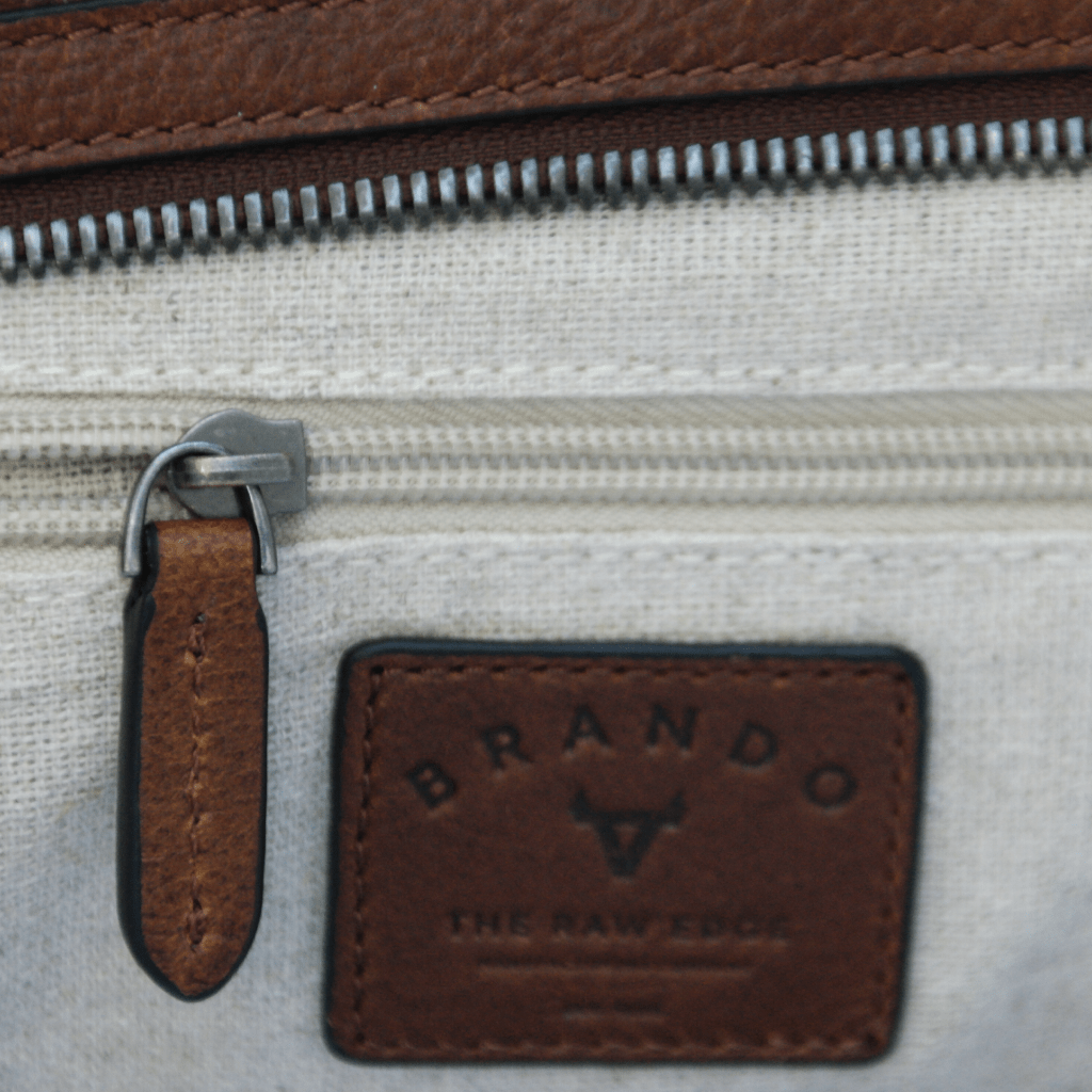 Military Style Duffel, Brown - Brando Leather