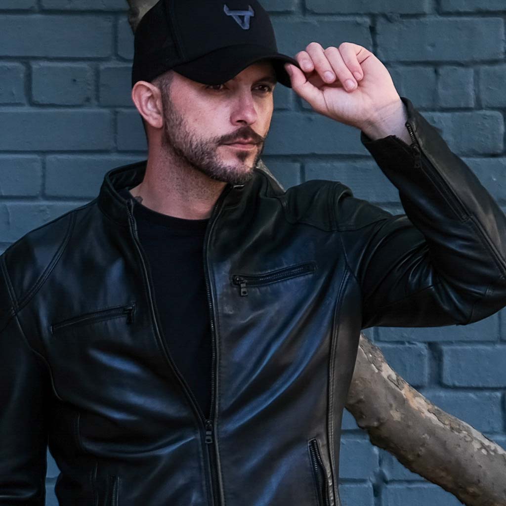 Mandarin Leather Jacket, Black - Brando Leather