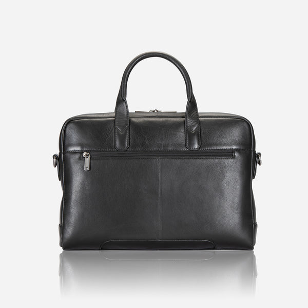 15" Slimline Leather Laptop Bag, Black