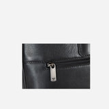 15" Slimline Leather Laptop Bag, Black