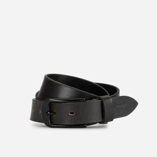 40mm Mens Leather Belt, Black