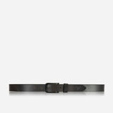 40mm Mens Leather Belt, Black