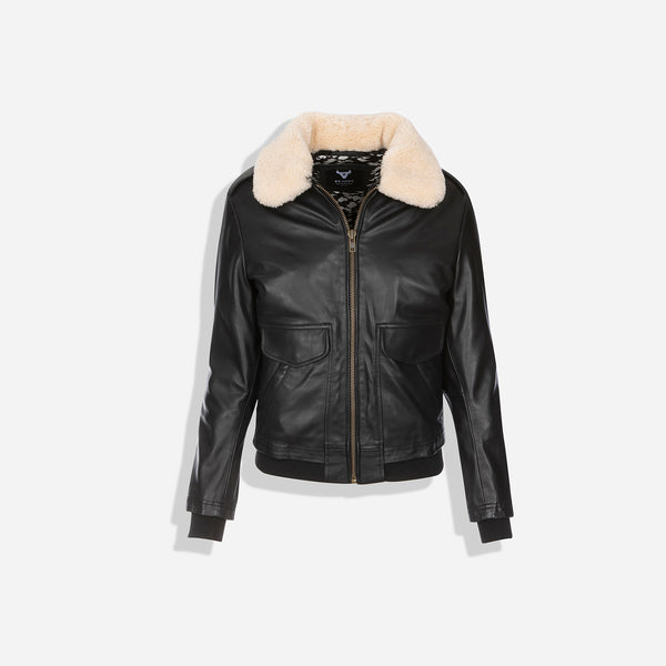 Jenn Ladies Leather Jacket, Black