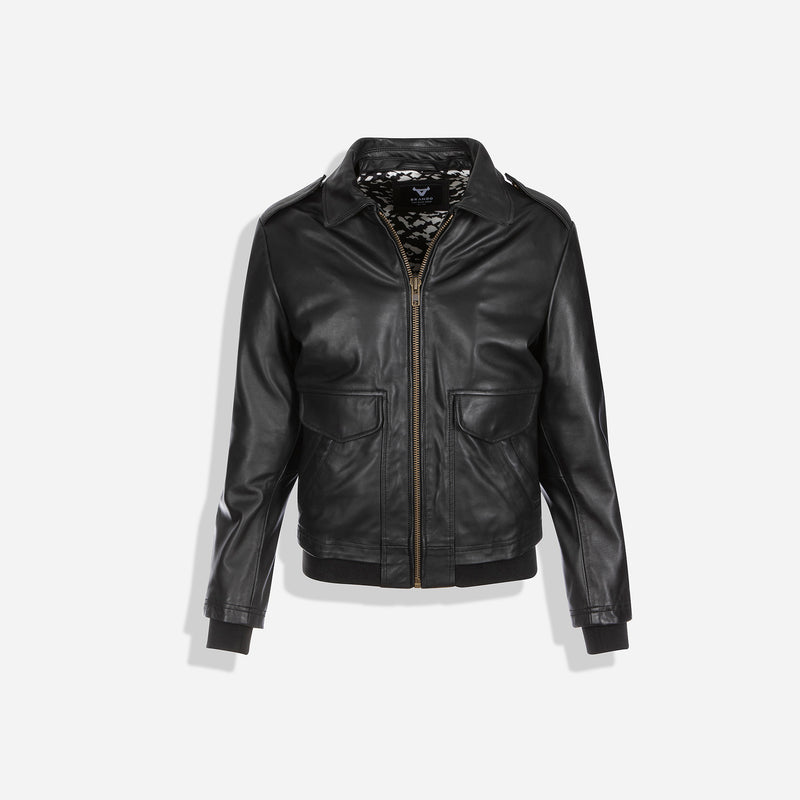 Jenn Ladies Leather Jacket, Black
