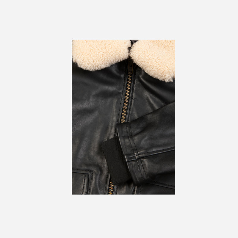 Jenn Ladies Leather Jacket, Black