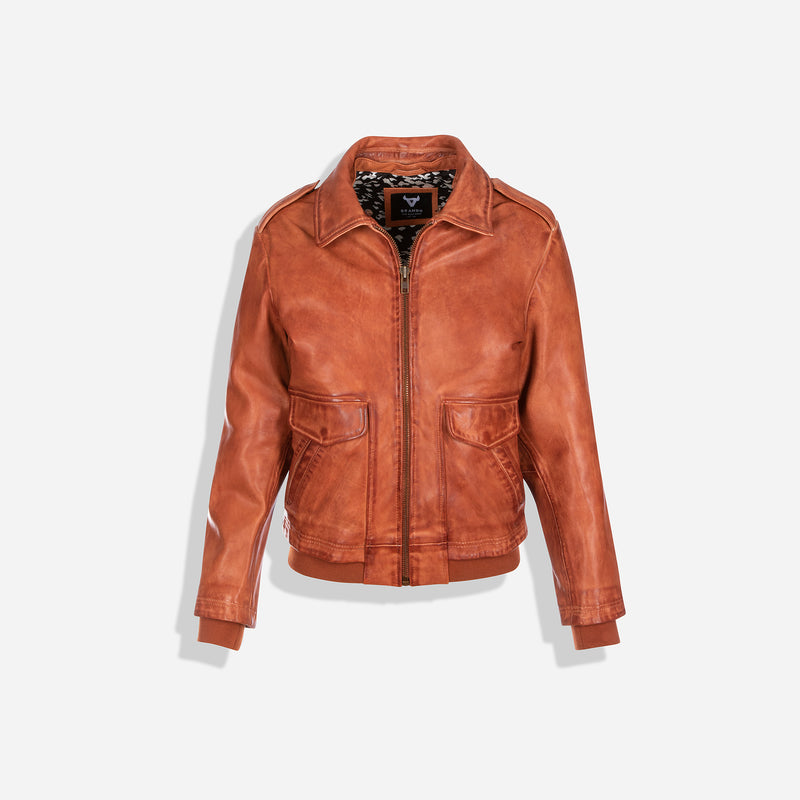 Jenn Ladies Leather Jacket, Tan