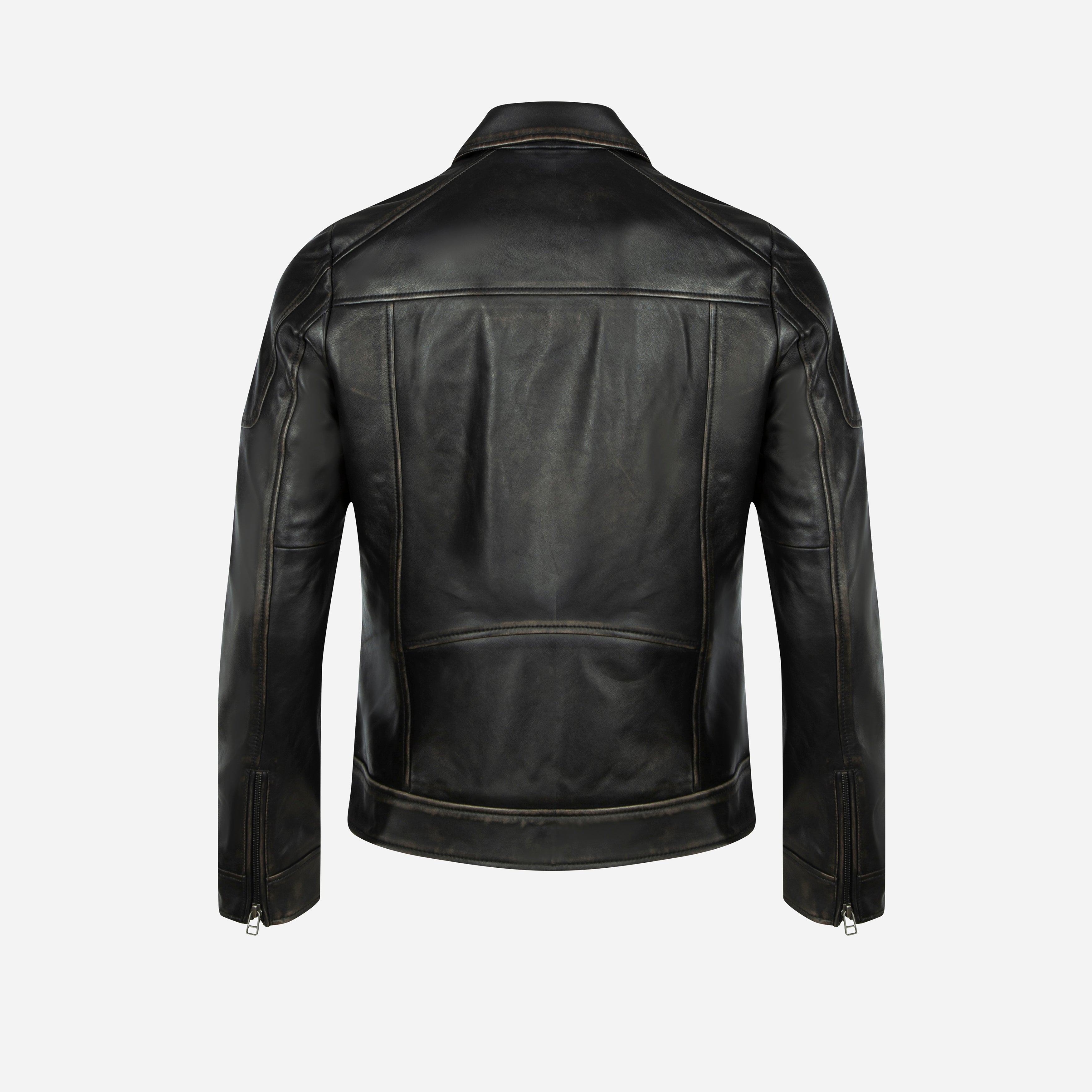 Costello Men's Biker Leather Jacket - Brown Lambskin| Brando