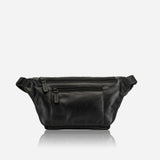 Classic Style Leather Waist Bag, Black