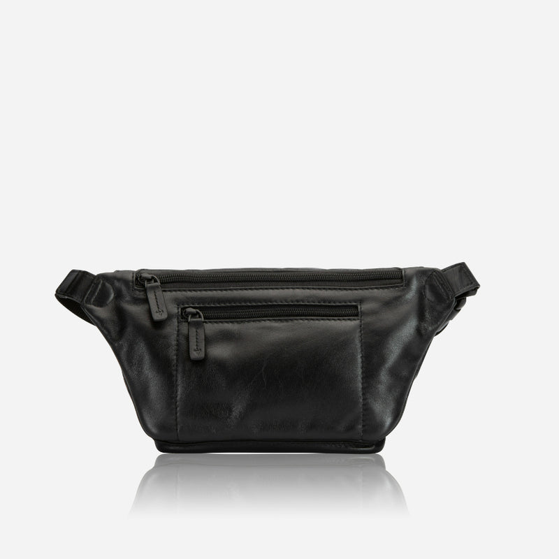 Classic Style Leather Waist Bag, Black