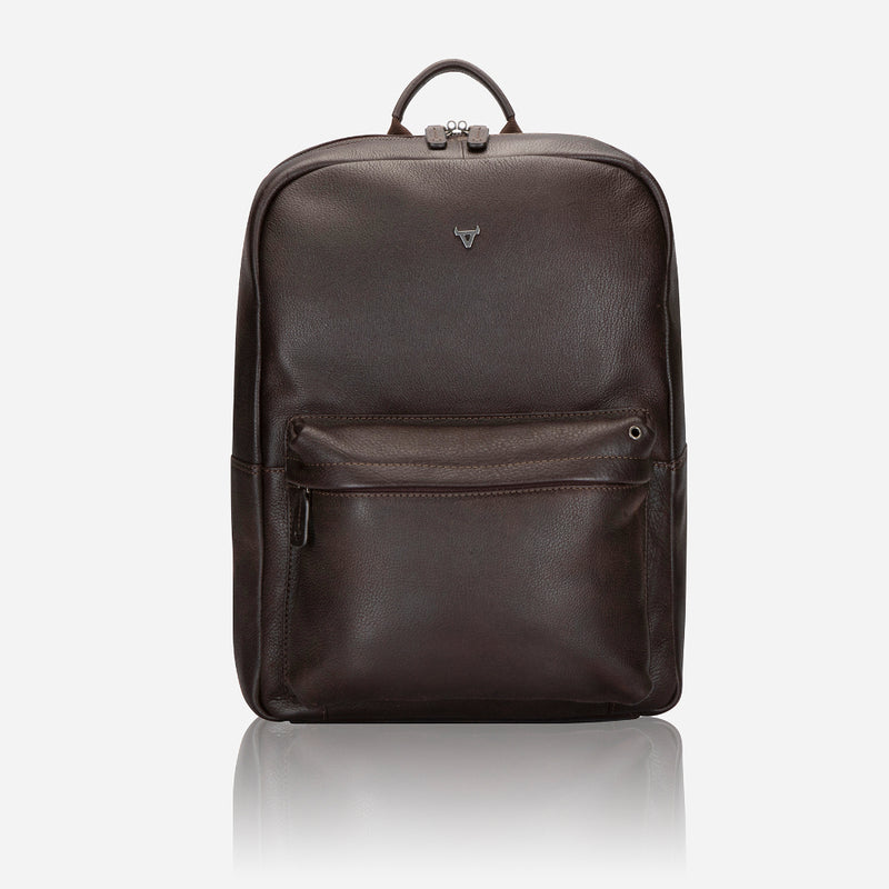 Leather Laptop Backpack, Brown