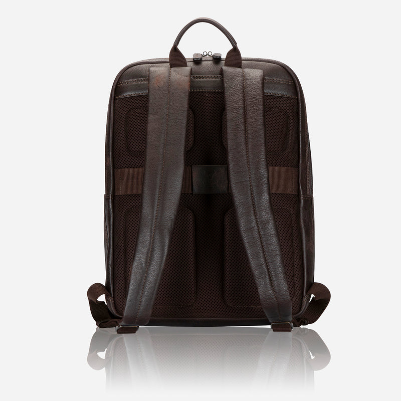 Leather Laptop Backpack, Brown