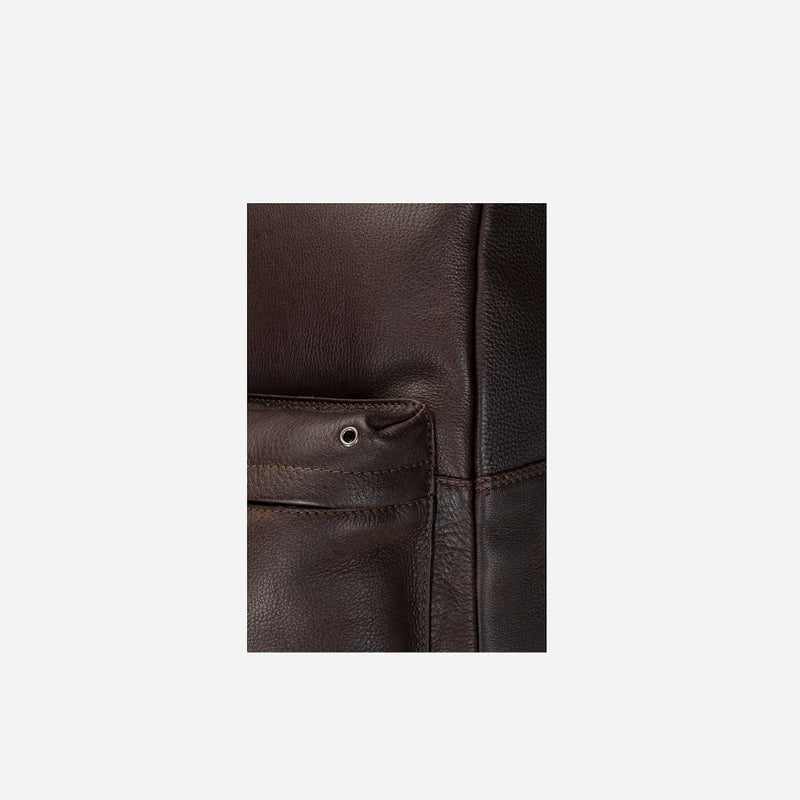 Leather Laptop Backpack, Brown
