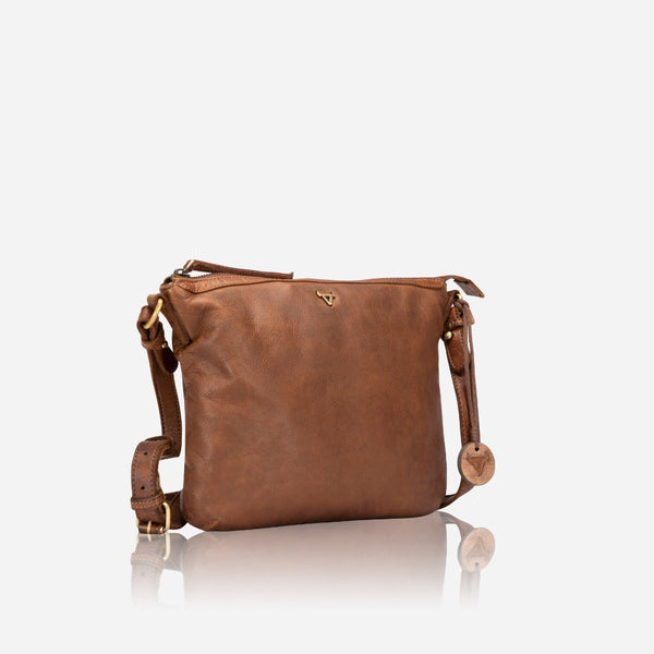 Winslet Leather Crossbody Bag, Cognac