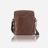 10" Leather Crossbody Bag, Brown