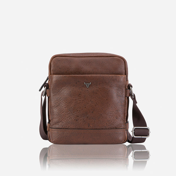 10" Leather Crossbody Bag, Brown