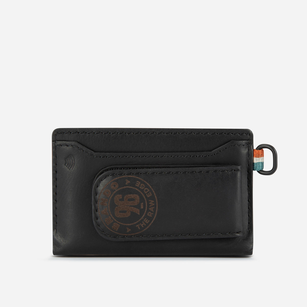 James Note Clip Card Holder in Black - card holder, back view | Brando Leather