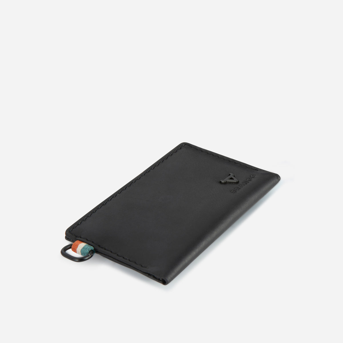 James Note Clip Card Holder in Black - card holder, angled view | Brando Leather
