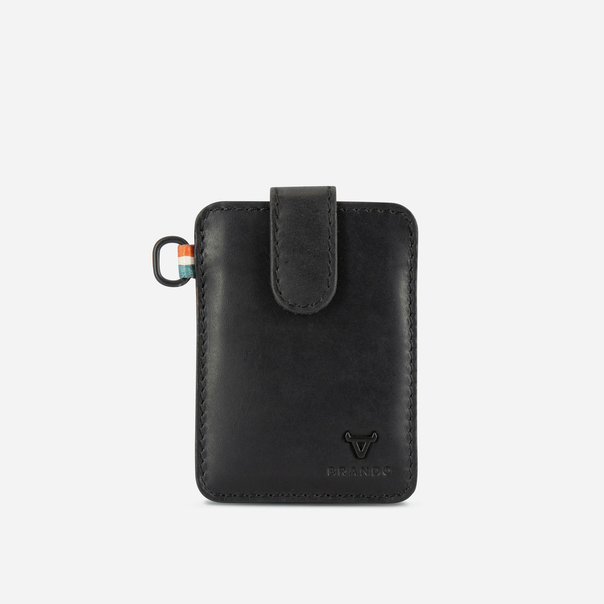 James Pull Tab Card Holder in Black - card holder | Brando Leather