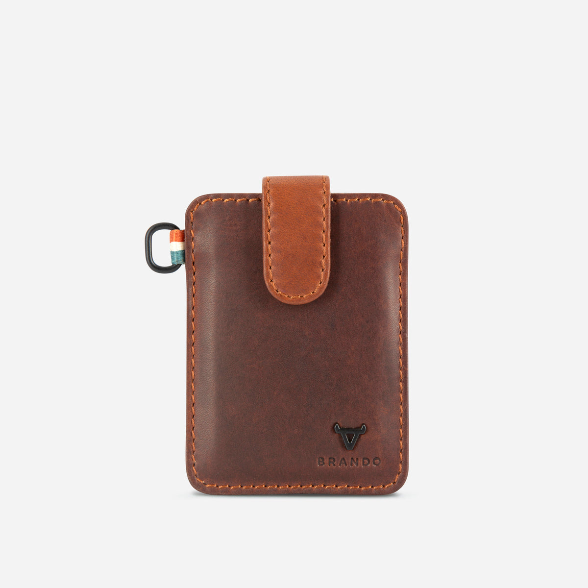 James Pull Tab Card Holder in Brown - card holder | Brando Leather
