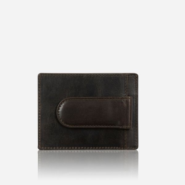 Brando Eastwood Leather RFID Card holder money clip, Brown