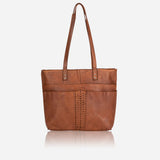 Charlize Shopper Leather Tote, Cognac